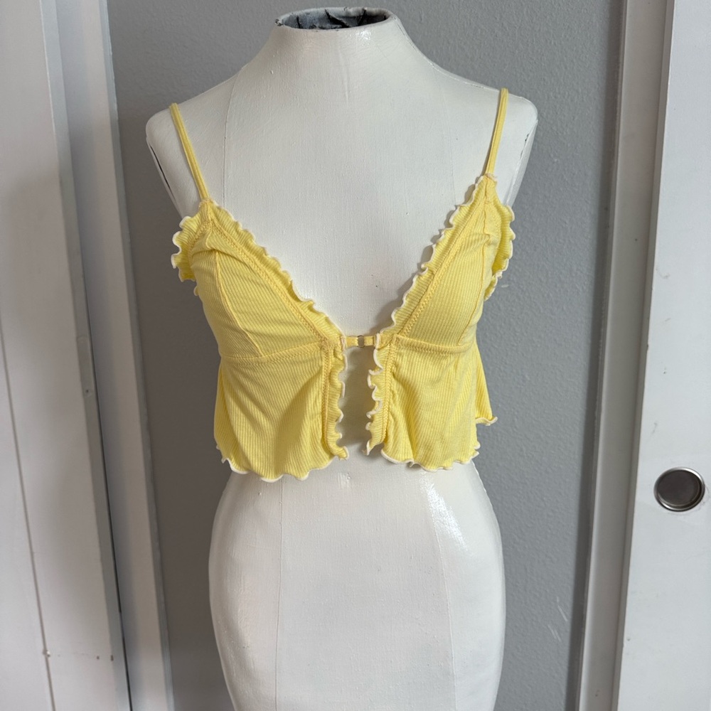 NEW Intimately by Free People Lemon Yellow Ruffle Trim Bralette